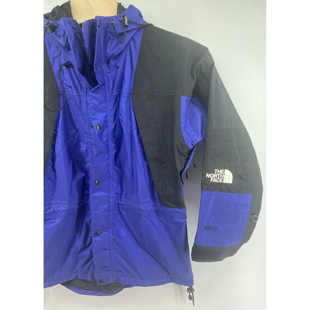 Vtg The North Face Mens Medium Goretex Shell Jacket Blue Black 90's Nylon